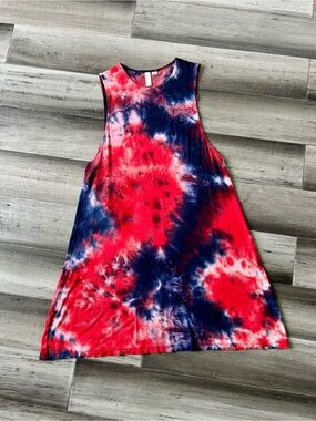 💸 5/20 American Apparel Tie Dye Stretch Sleeveless Muscle T-Shirt Dress
